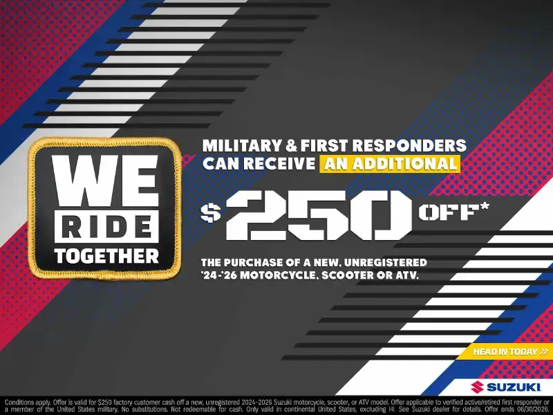 You are currently viewing Suzuki – Military & First Responders $250 Off